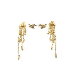 Star dangly Ear jacket earrings